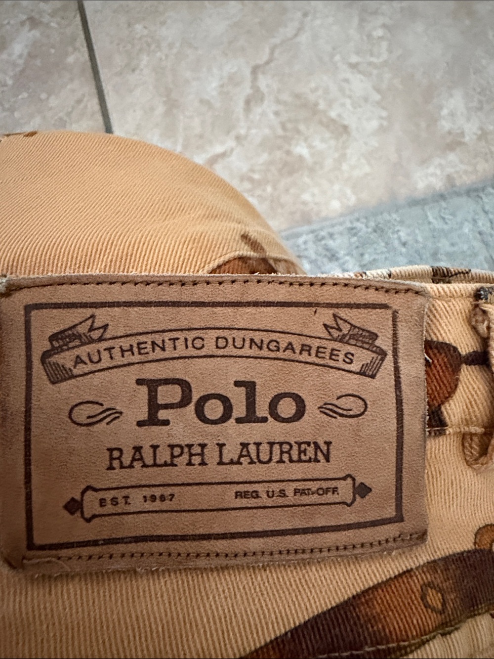 Polo Ralph Lauren Tan Canvas with Brown Leather Patch - Picture 2 of 8